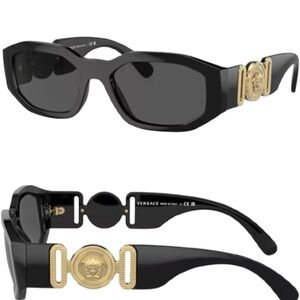Versace Black Sunglasses with Gold Medusa Detail